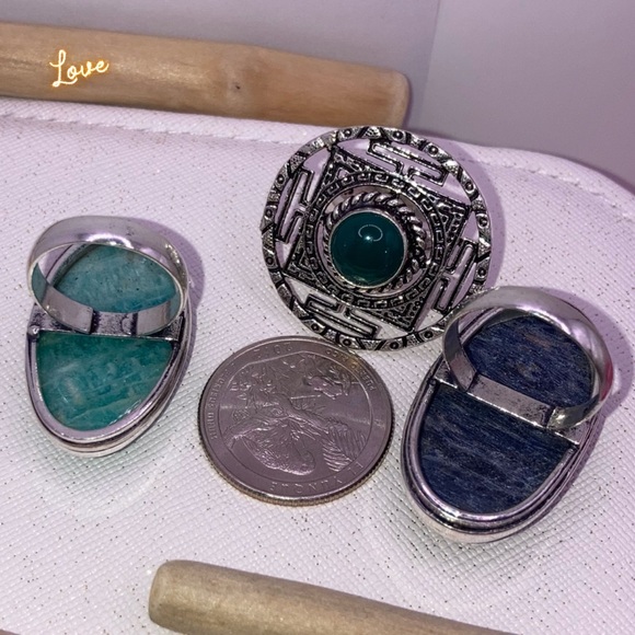 • Amazonite • Sodalite • Green Onyx • Handmade Ring Set - Picture 6 of 6